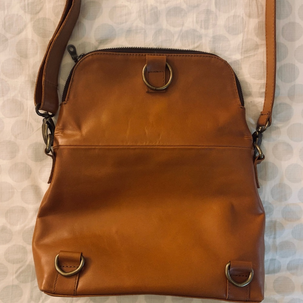 Genuine leather 2 in 1 purse backpack tan camel - Picture 9 of 10
